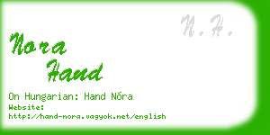 nora hand business card
